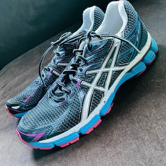 Excellent ASICS GT-2000 Black Blue Ruby Pink Womens 9, 40.5 - Picture 13 of 16